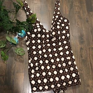 Vintage 1960s Basketweave Retro Swimsuit pinup L